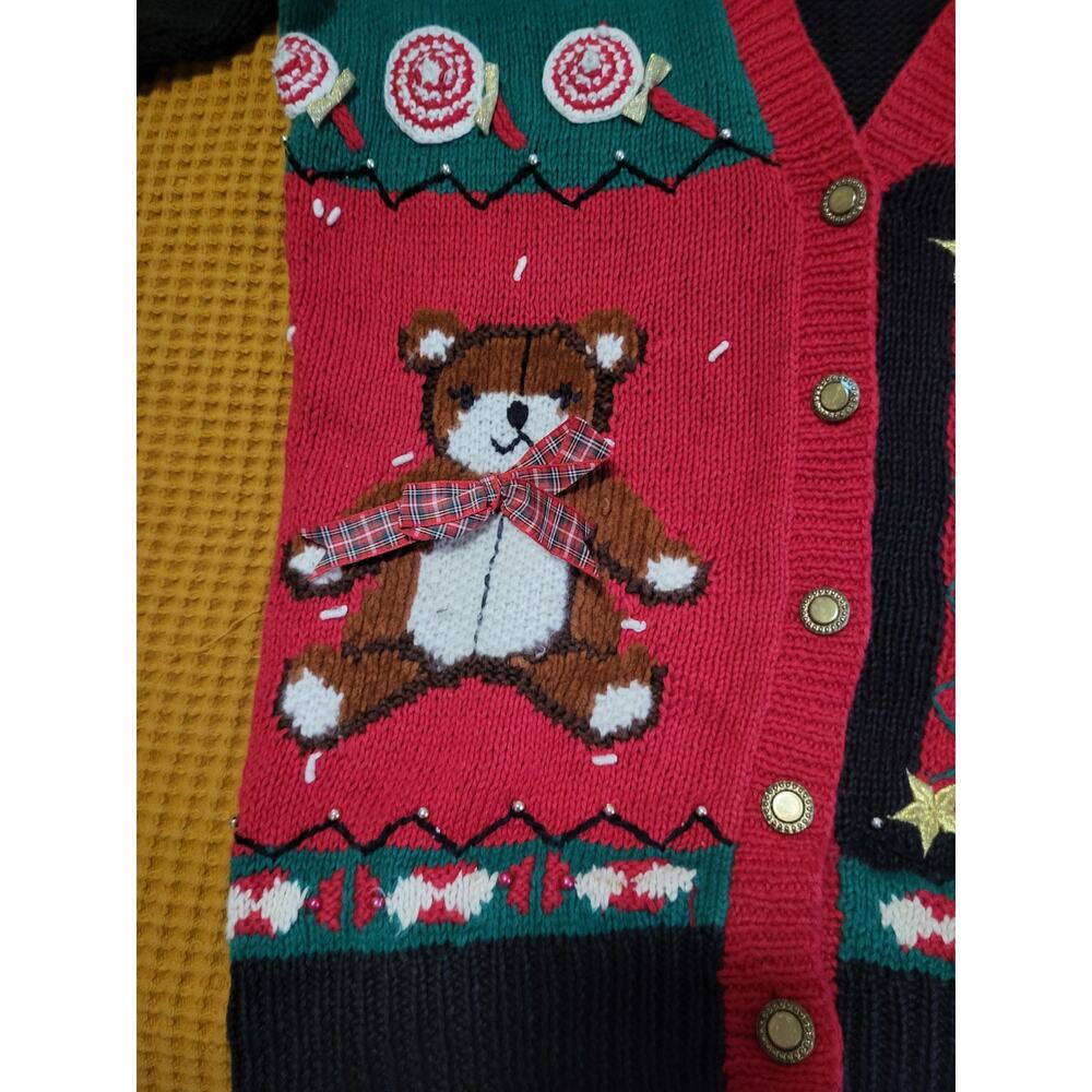Vintage Marisa Christina Classics 1993 Christmas Nutcracker Bear Tree Sweater  L - Picture 8 of 8